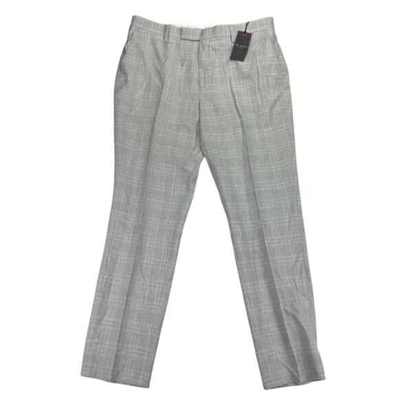 Ted Baker Mens Hallamt Tailored Slim Fit Wool Blend Suit Pants Gray 36R - Picture 1 of 4